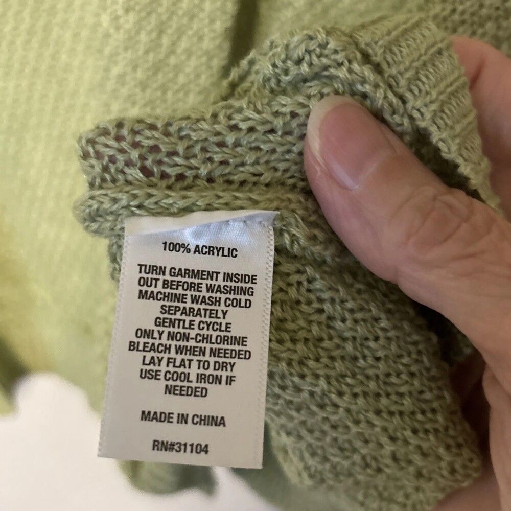 New Directions Woman’s Size XL Green Light Weight Sweater Top Long Sleeve NEW - Picture 4 of 5